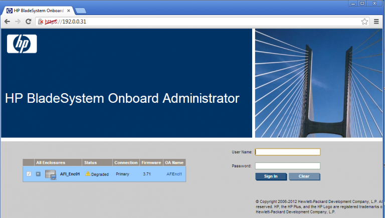 Hp bladesystem onboard administrator обновить